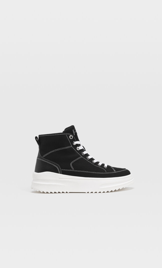 

Stradivarius Hohe Sneaker Aus Stoff Schwarz 41