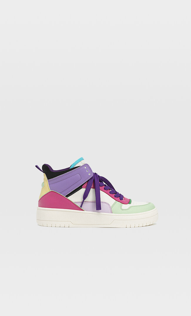 

Stradivarius Hohe Sneaker Mit Farblich Abgesetzten Elementen Bunt 36