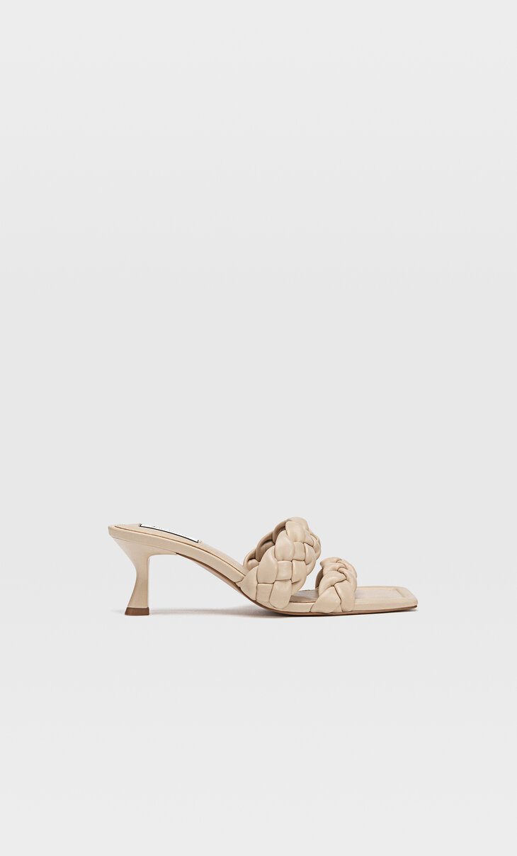 Sandalias tacón trenzadas - Moda de mujer | Stradivarius España