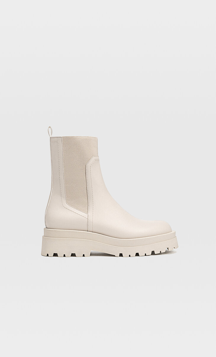 Stretch flat ankle boots clearance