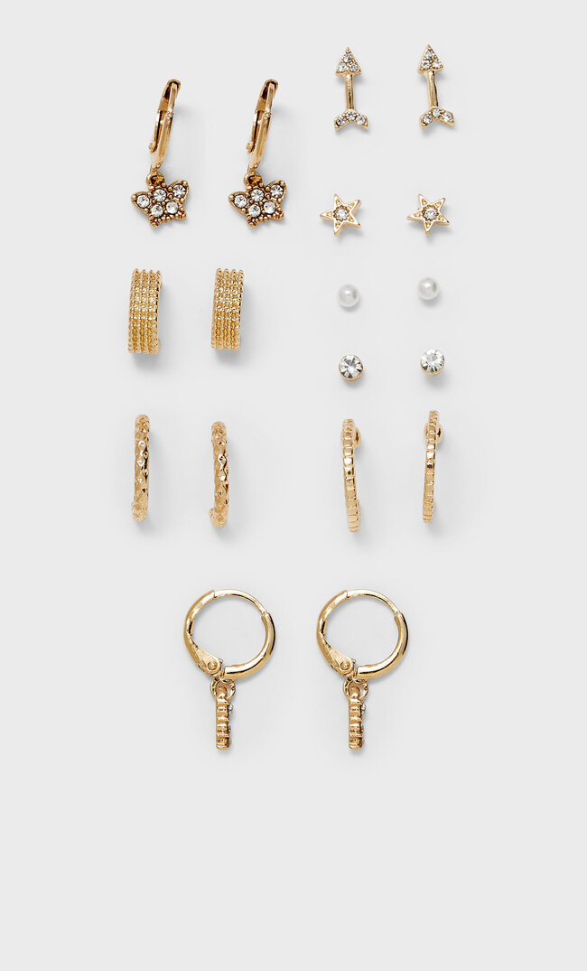 

Stradivarius Lot 9 Paires De Boucles D’oreilles Papillons Jaune M