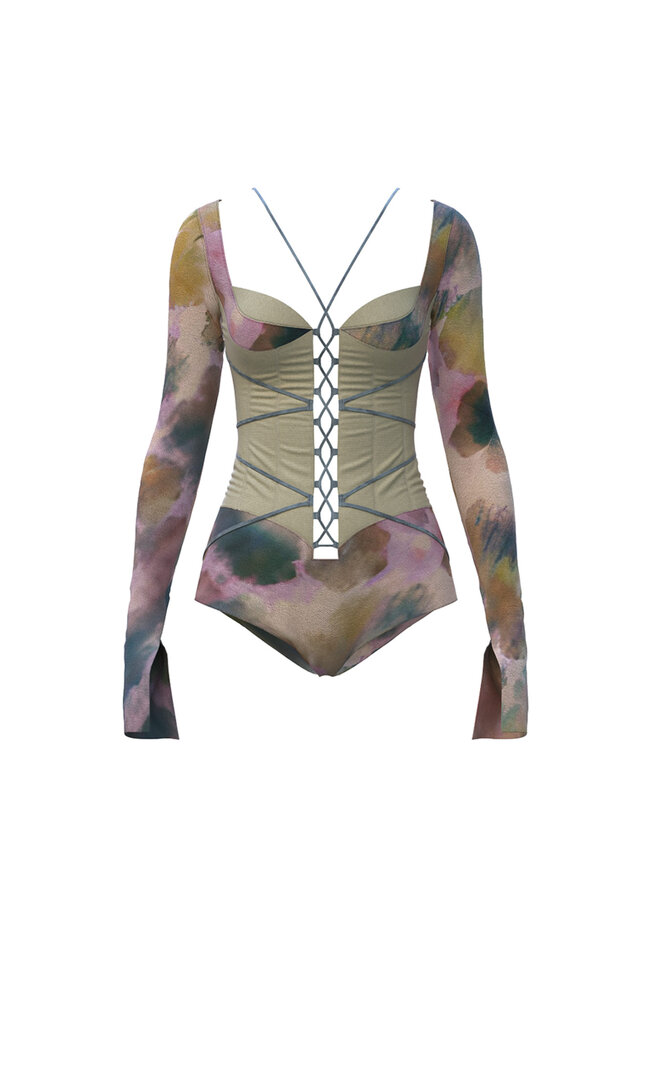 

Stradivarius Body Mit Schnürung Lila 103