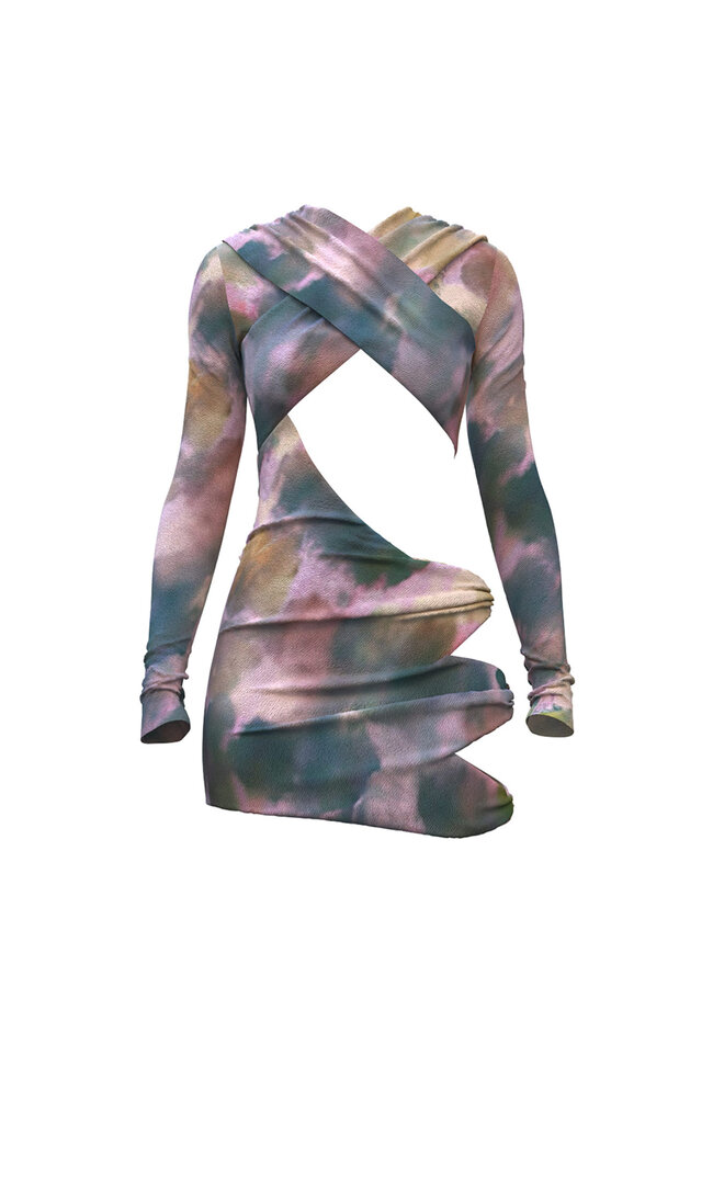 

Stradivarius Bedrucktes Minikleid Mit Cut-Outs Lila 103