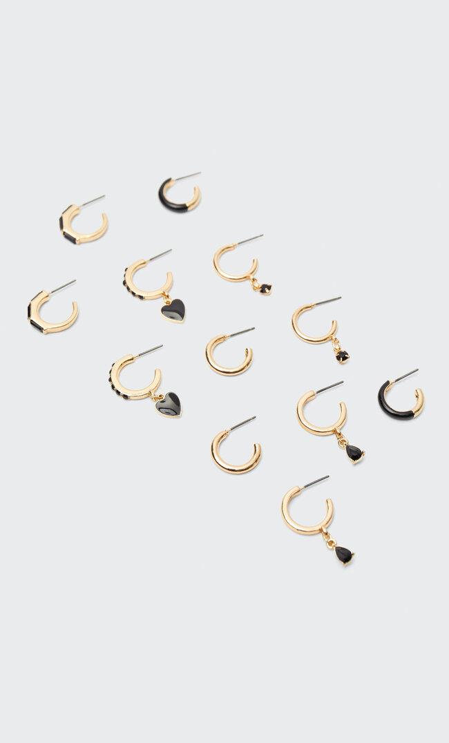 

Stradivarius 6er-Set Ringe Mit Strass In Verschiedenen Farben Gelb M