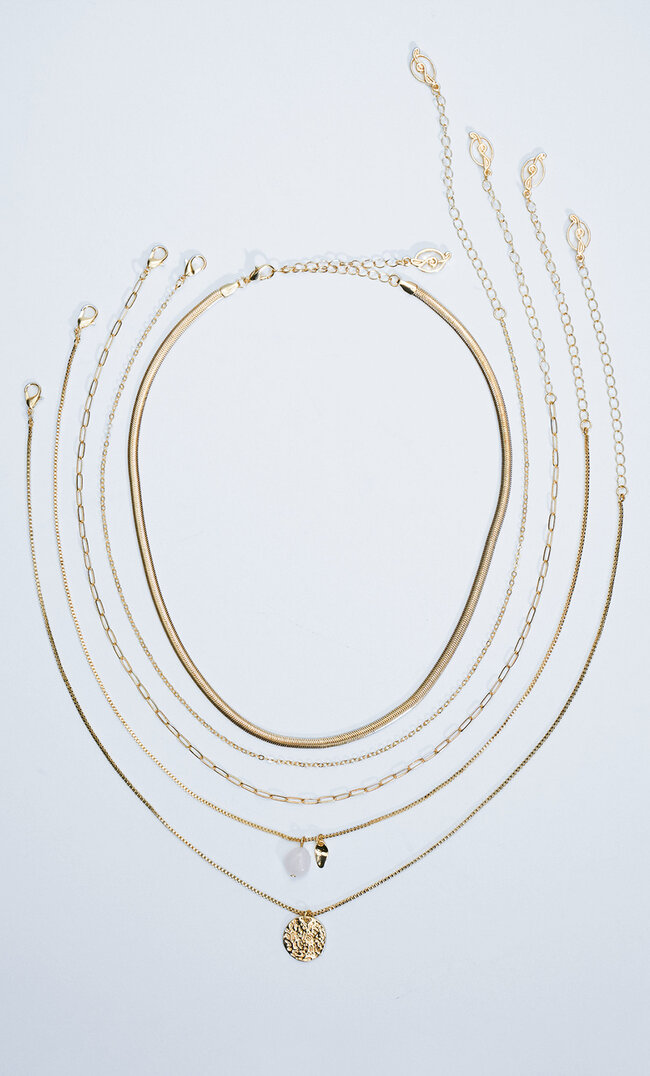 Stradivarius Lot 5 Colliers Souples Jaune M
