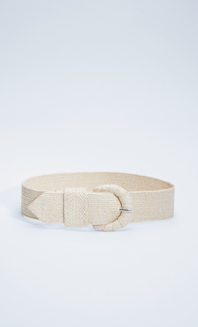 

Stradivarius Basic-Gürtel Aus Raphia Ecru 80