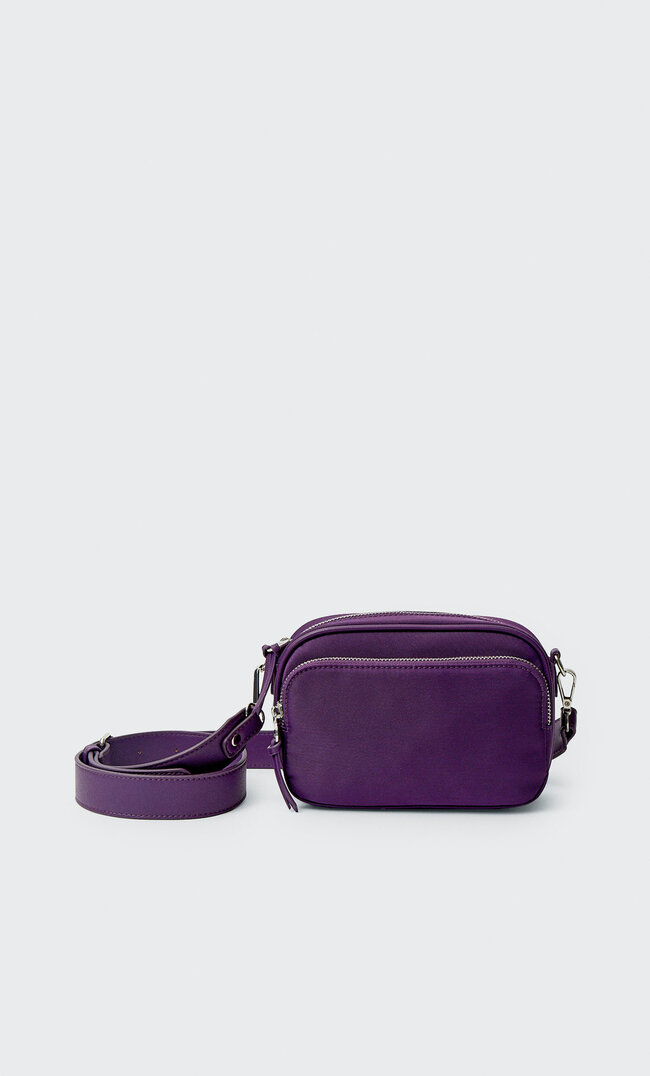 Stradivarius Sac Besace En Tissu Mauve M