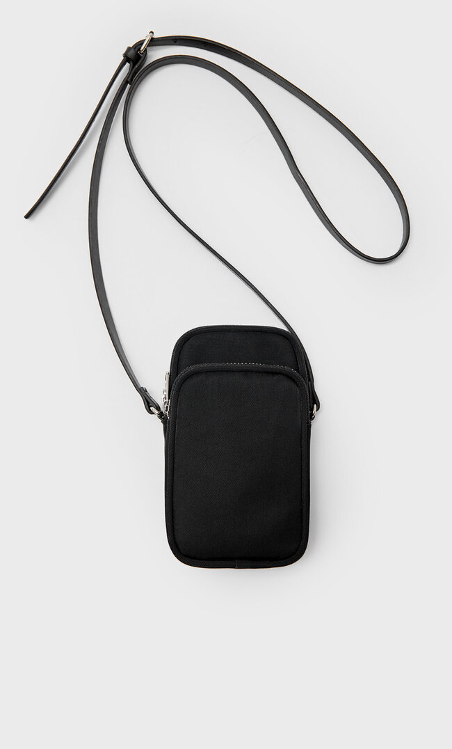 

Stradivarius Smartphone-Umhängetasche Aus Stoff Schwarz M