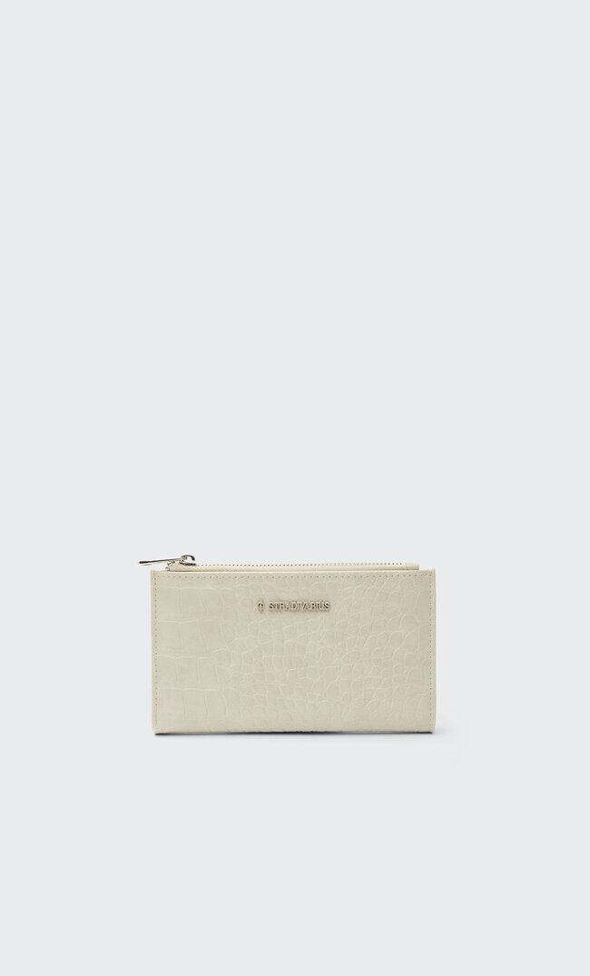 

Stradivarius Portmonetka Basic Z Efektem Skóry Krokodyla Przezroczysty M