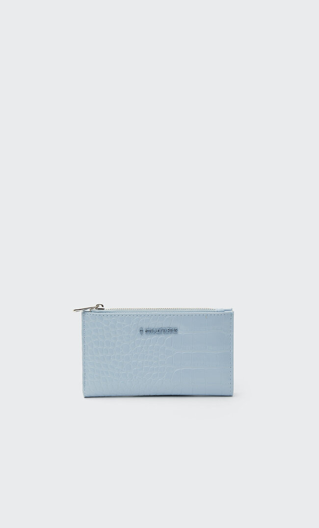 

Stradivarius Basic-Geldbeutel Mit Krokoprägung Blau M
