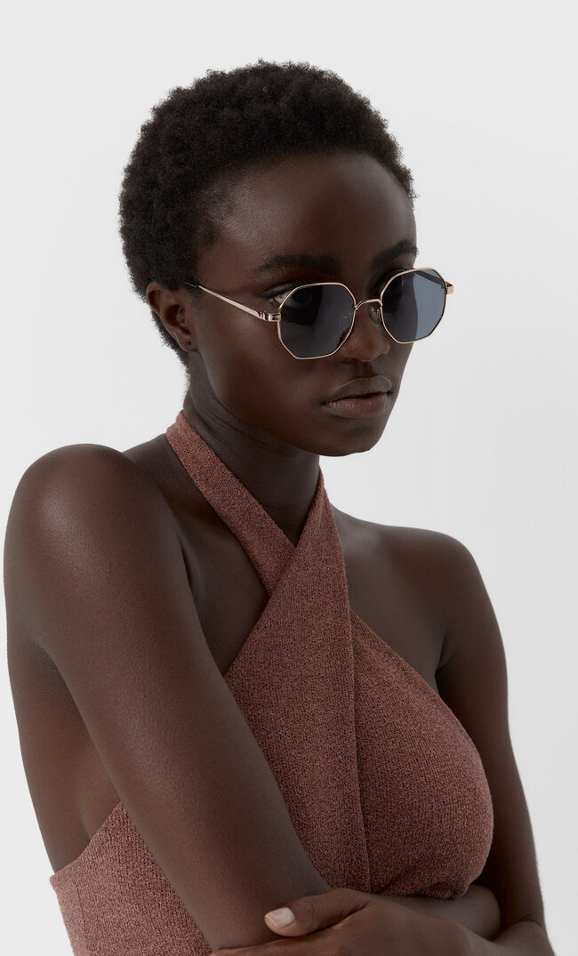 

Stradivarius Lunettes De Soleil Métallisées Géométriques Noir M
