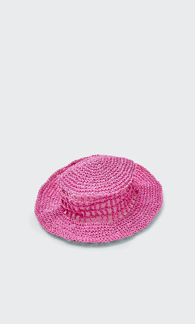 

Stradivarius Chapeau Bob En Papier Fuchsia 103