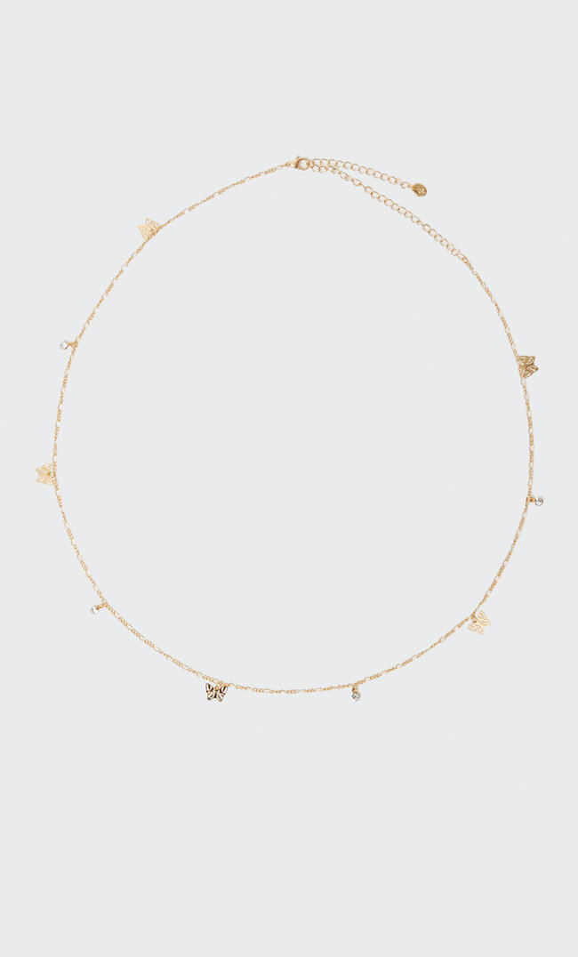 

Stradivarius Belly Chain Mit Schmetterlingen Und Strass Gelb M