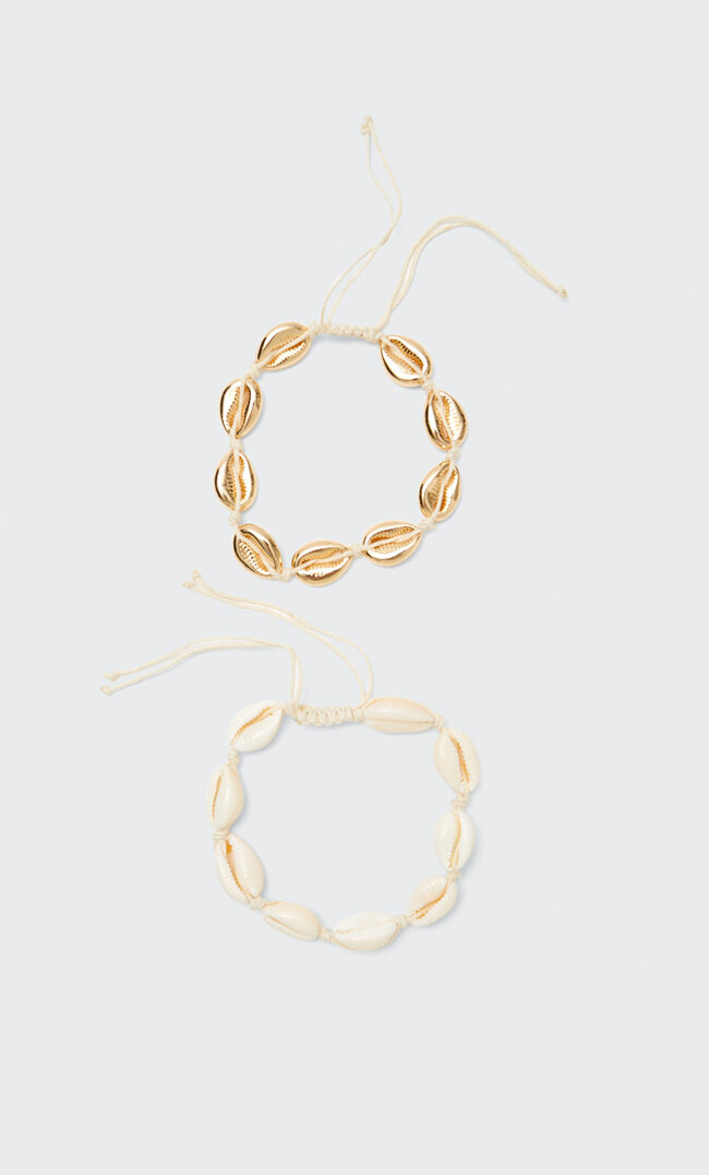 

Stradivarius Lot 2 Bracelets De Cheville Coquillages Jaune M