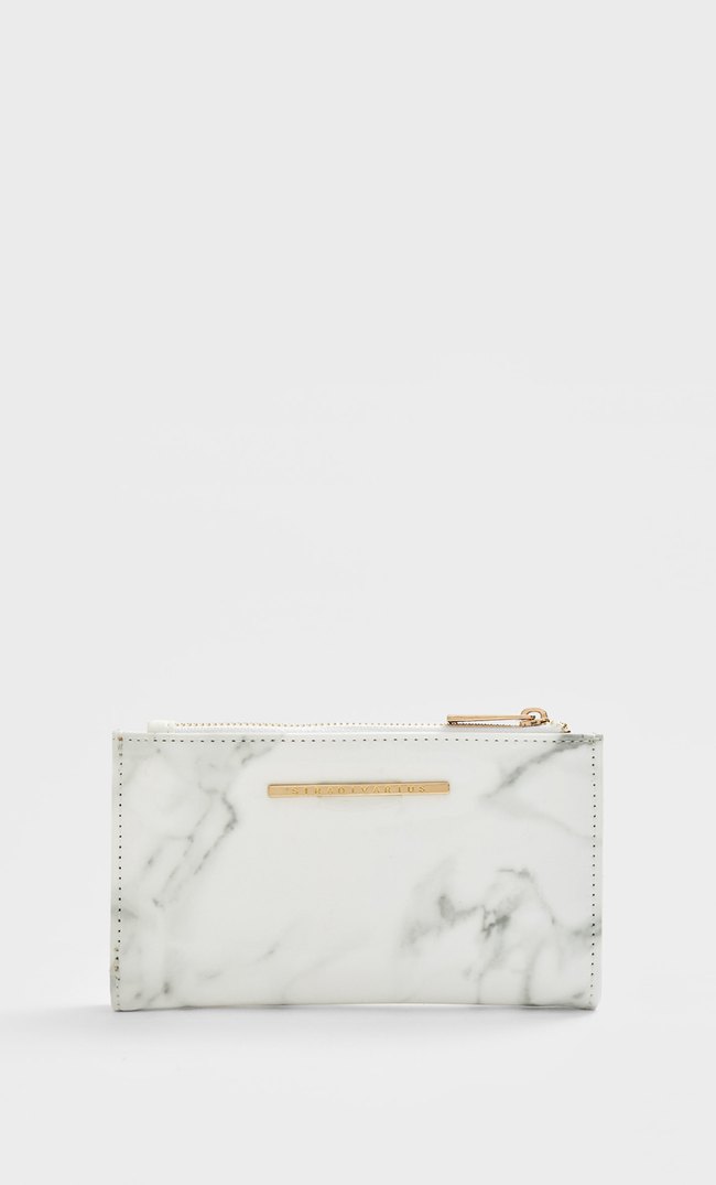 Stradivarius Porte-Monnaie Basique Marbre Blanc M