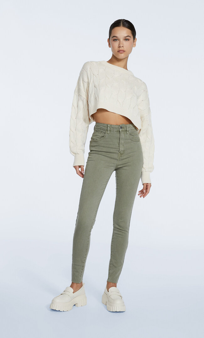

Stradivarius Hose Mit Superhohem Bund In Farben Khaki 34