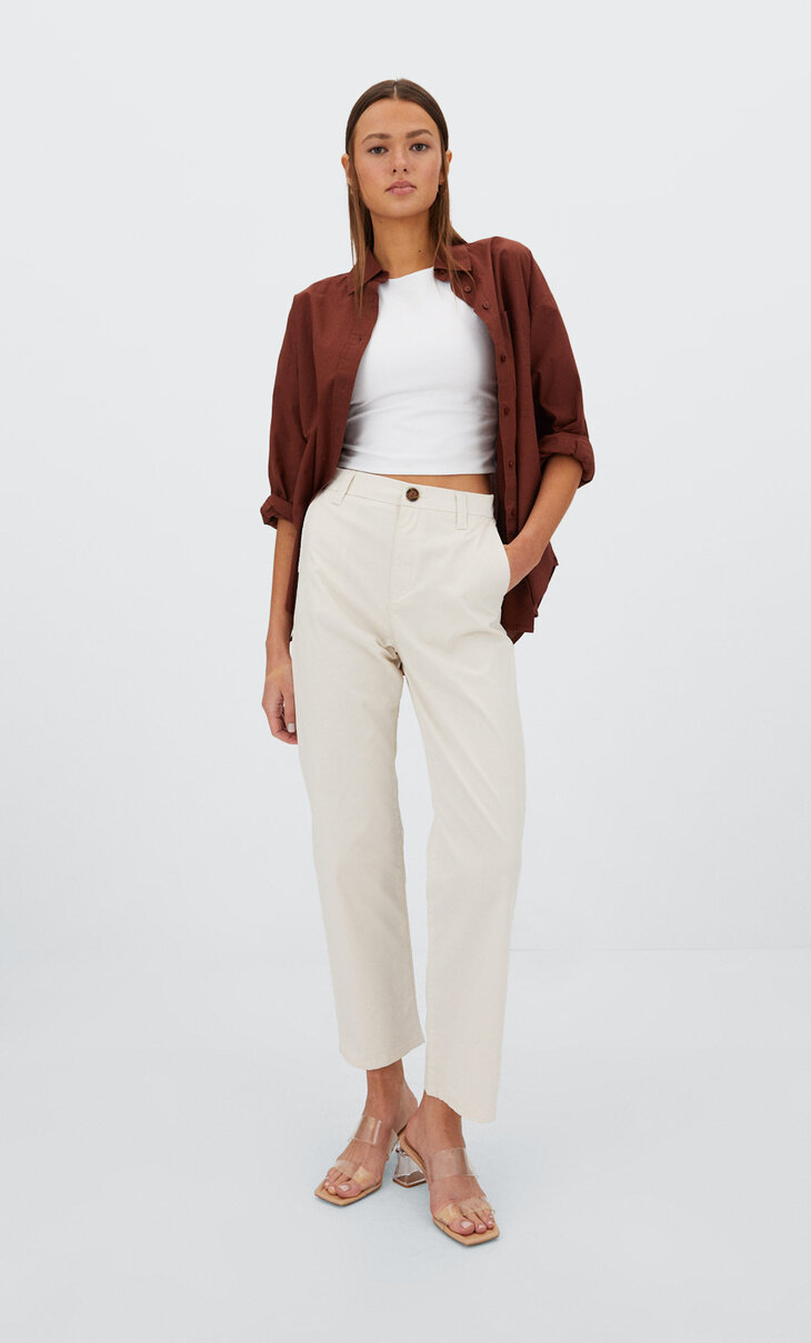 Faded darted trousers - Women's fashion 