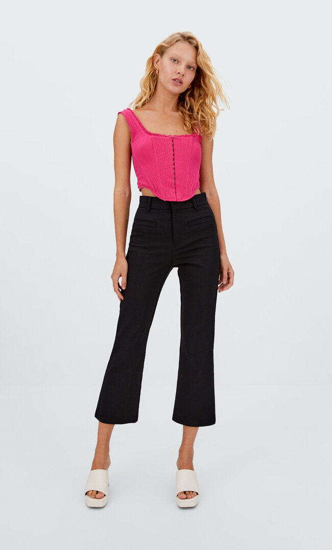 

Stradivarius Pantalon Habillé Kick Flare Noir 34