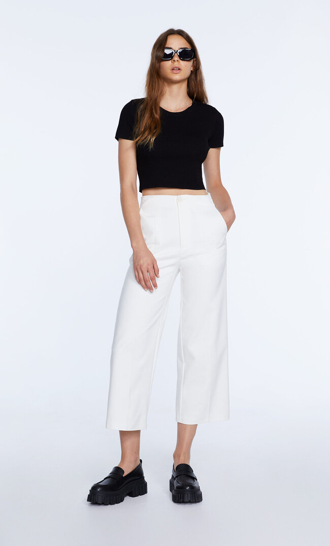 

Stradivarius Jupe-Culotte Habillée Écru 34