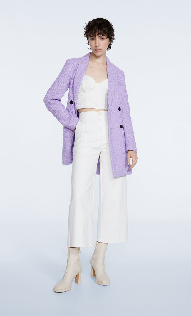 

Stradivarius Culotte-Bundfaltenhose Ecru 34