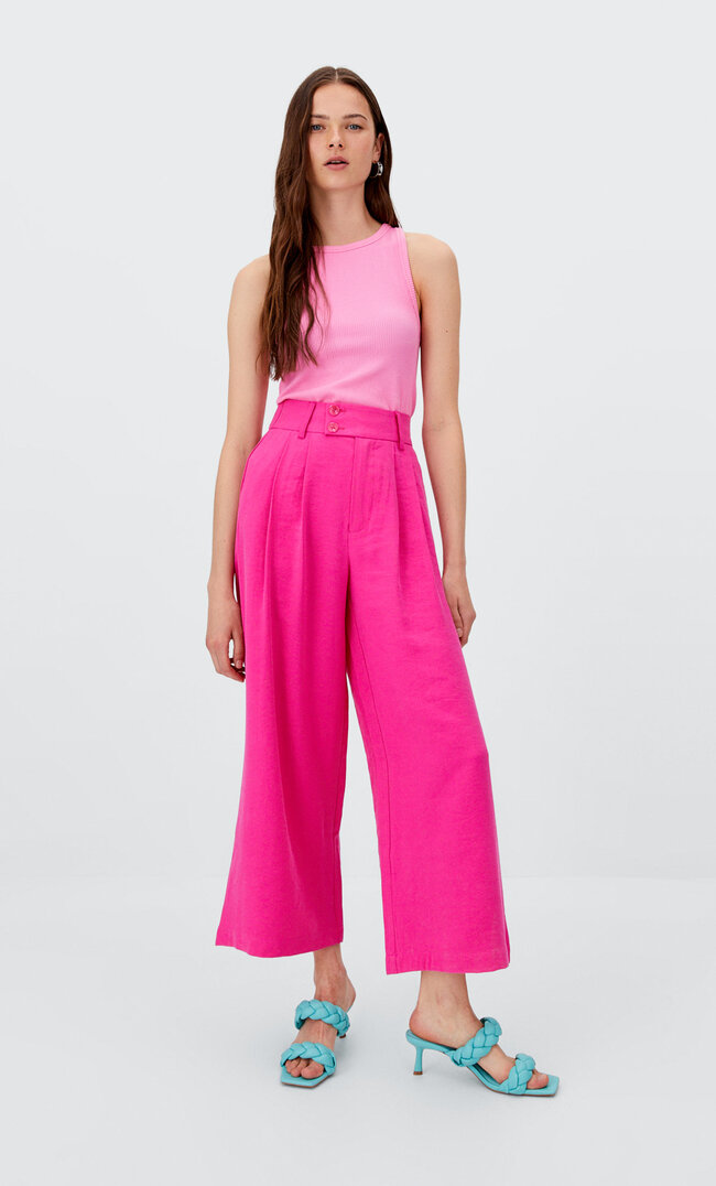 

Stradivarius Jupe-Culotte Rustique Rose Bonbon 40