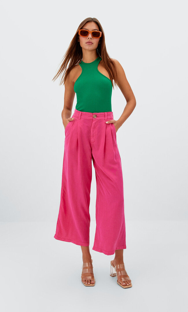 

Stradivarius Culotte-Hose Aus Lyocell Neonrosa Xl