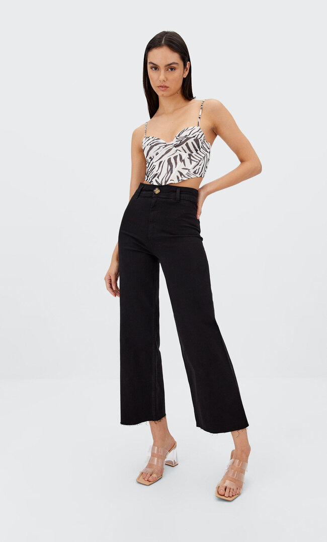 

Stradivarius Jupe-Culotte Sergé Seamless Noir 40