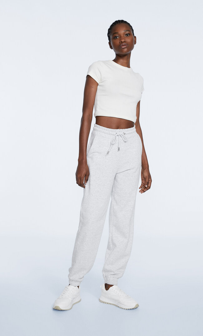 

Stradivarius Pantalon Jogger Molleton Gris Mélangé L