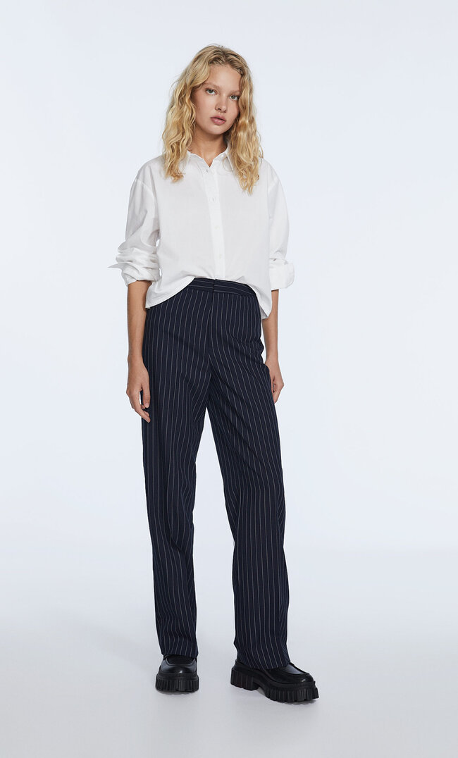 

Stradivarius Pantalon Habillé À Rayures Marine 36