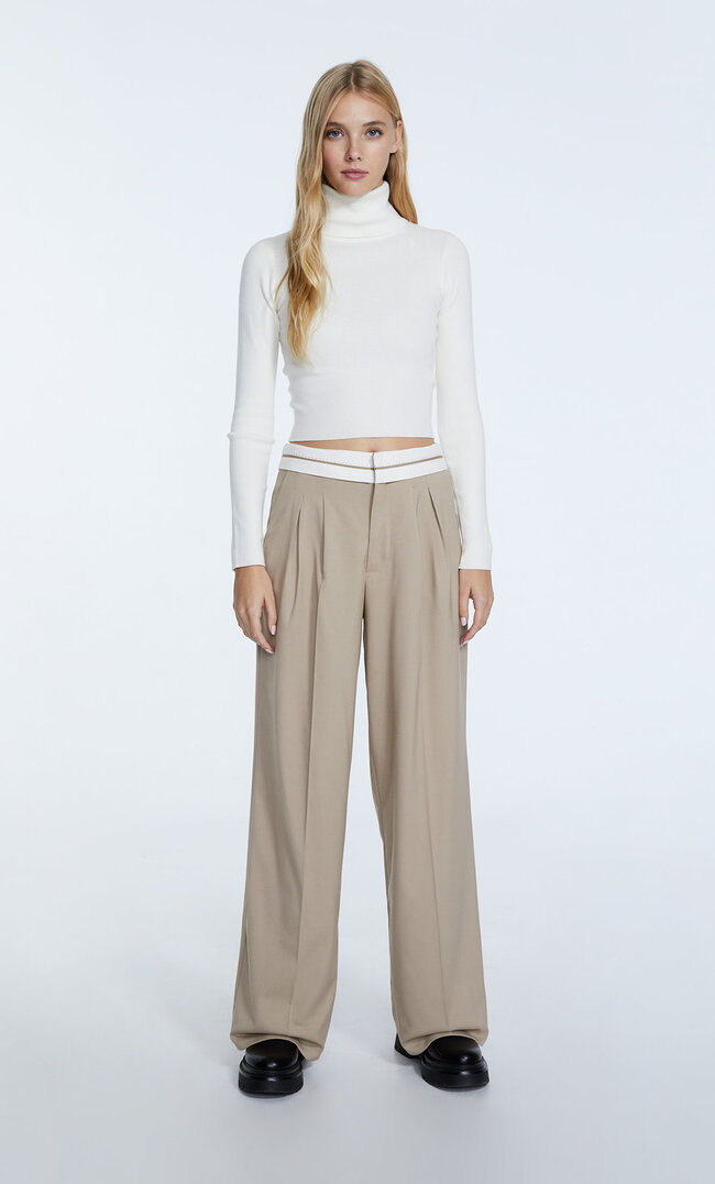 

Stradivarius Pantalon Taille Rabattue Pierre 34
