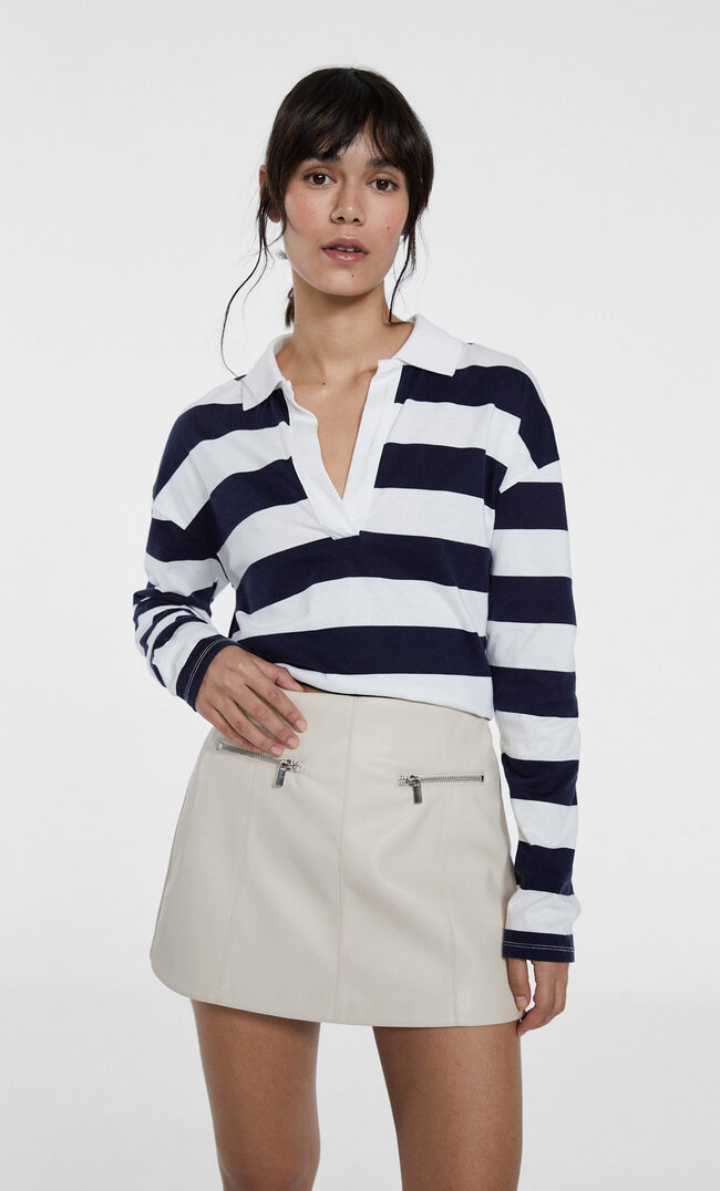 

Stradivarius Skort Aus Kunstleder Ecru 34