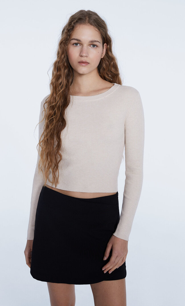 

Stradivarius Jupe-Short Croisée Noir S