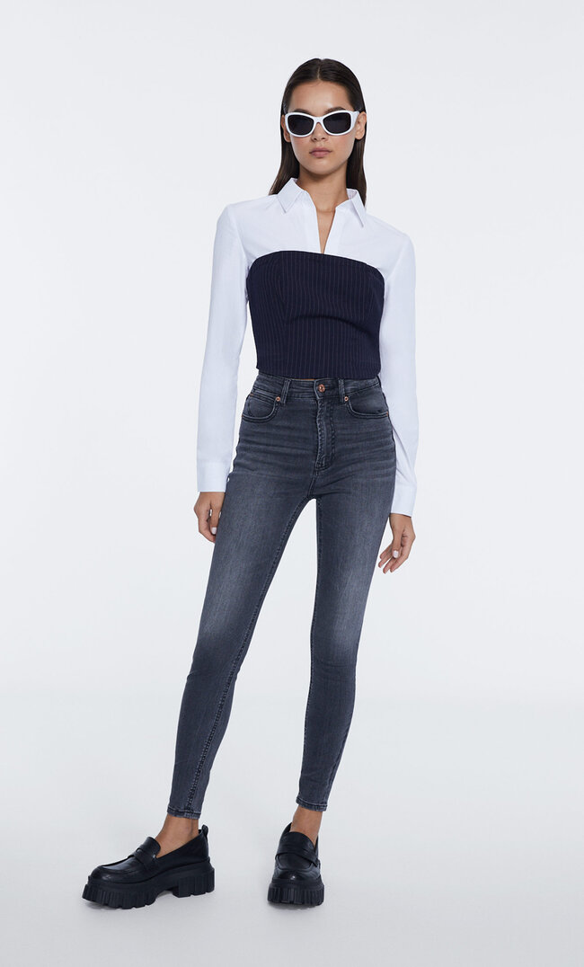 

Stradivarius Jean Skinny Taille Normale Gris 44