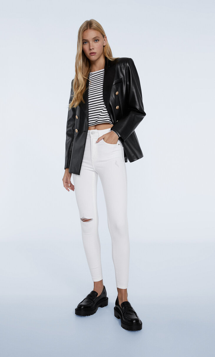 Skinny jeans met regular taille 