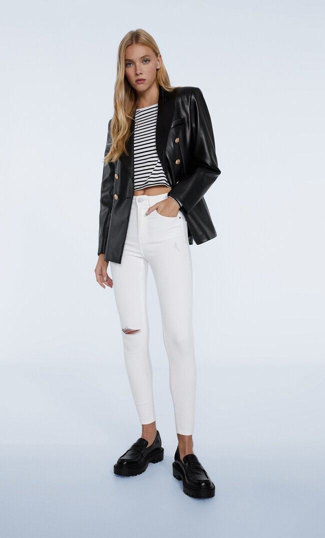 

Stradivarius Regular Waist Skinny-Jeans Weiß 44