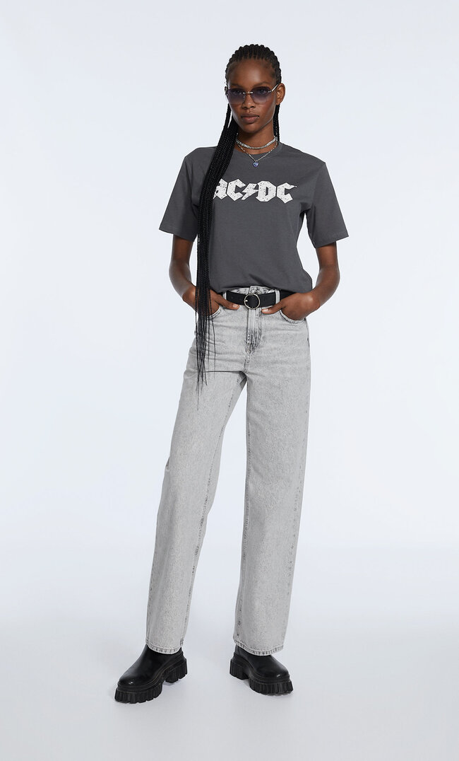 

Stradivarius Wide Leg Gris Gris Perle 44