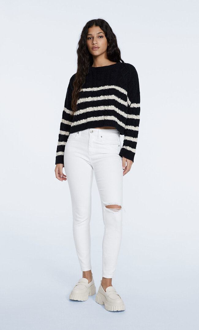 

Stradivarius Low Waist Skinny Jeans Weiß 32