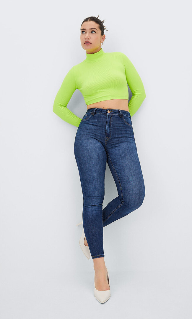 

Stradivarius Jean Ø Size Taille Unique Taille Haute Denim Bleu Foncé Moyen M