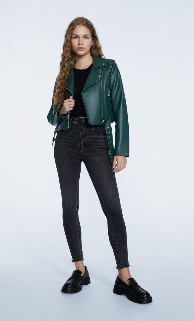 

Stradivarius Jeans Taille Très Haute Denim Noir Délavé 42