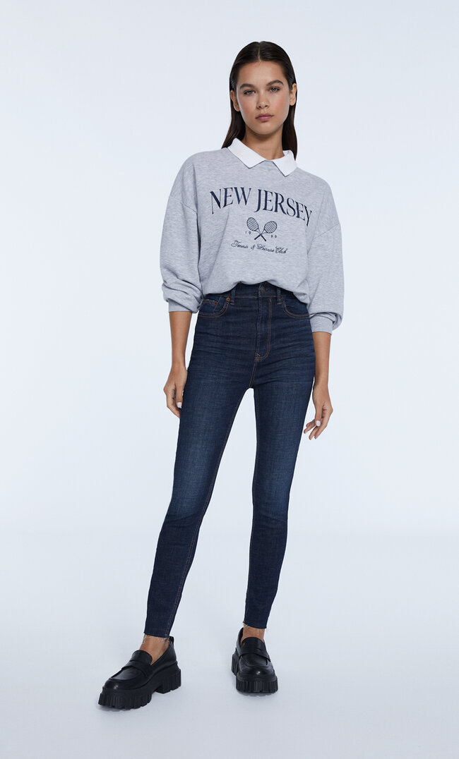 

Stradivarius Jeans Taille Très Haute Denim Délavé 34