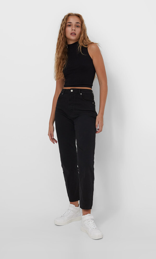 

Stradivarius Mom-Jeans Im Slim-Fit Schwarz 38
