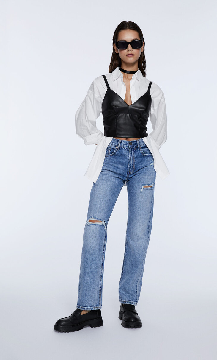 Slim fit jeans in recht model