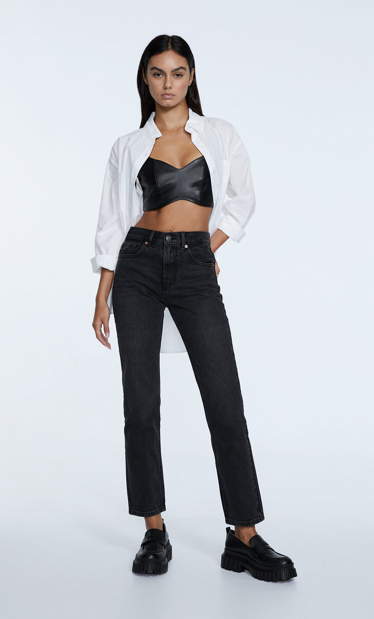 stradivarius jeans regular waist