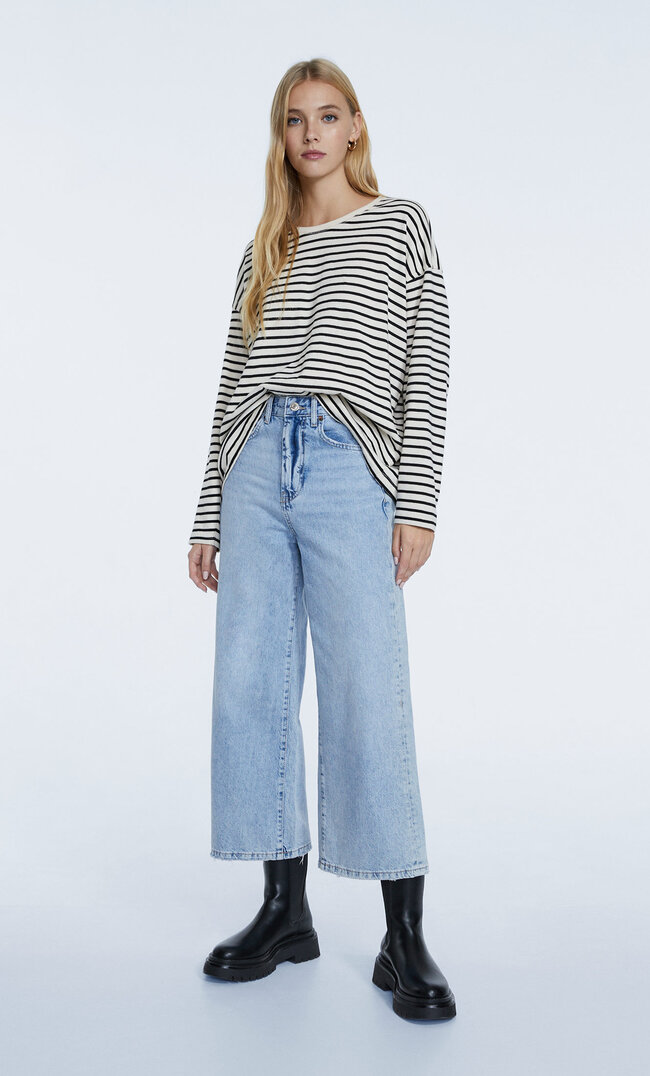 

Stradivarius Jupe-Culotte Jean Denim Délavé 36
