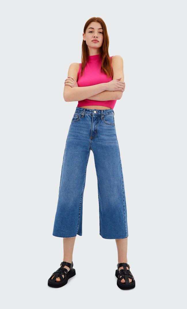 

Stradivarius Culotte Jeans Medium Light Blue Denim 32