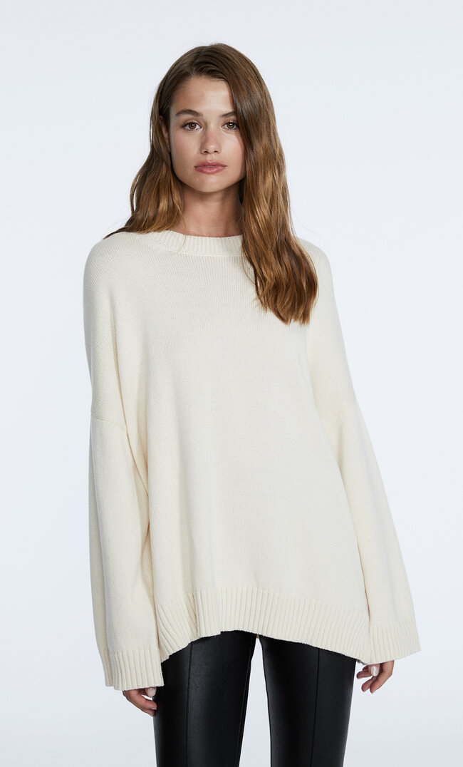 

Stradivarius Pull Oversize En Maille Vanille M