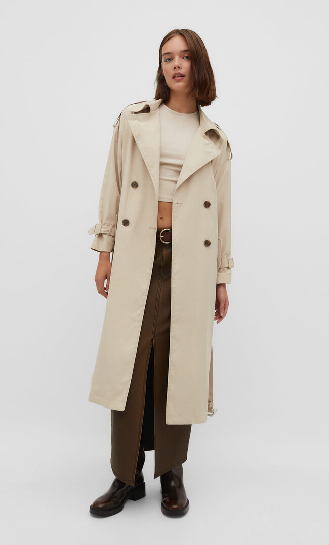 Stradivarius Trencz Oversize Szary L