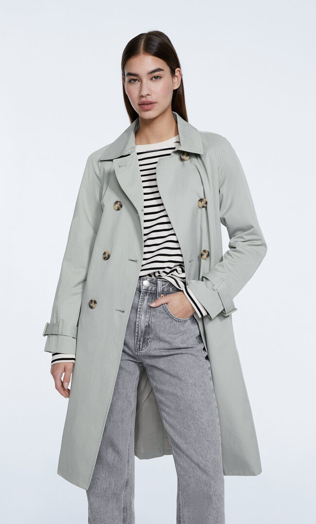 

Stradivarius Trench Structuré Vert M