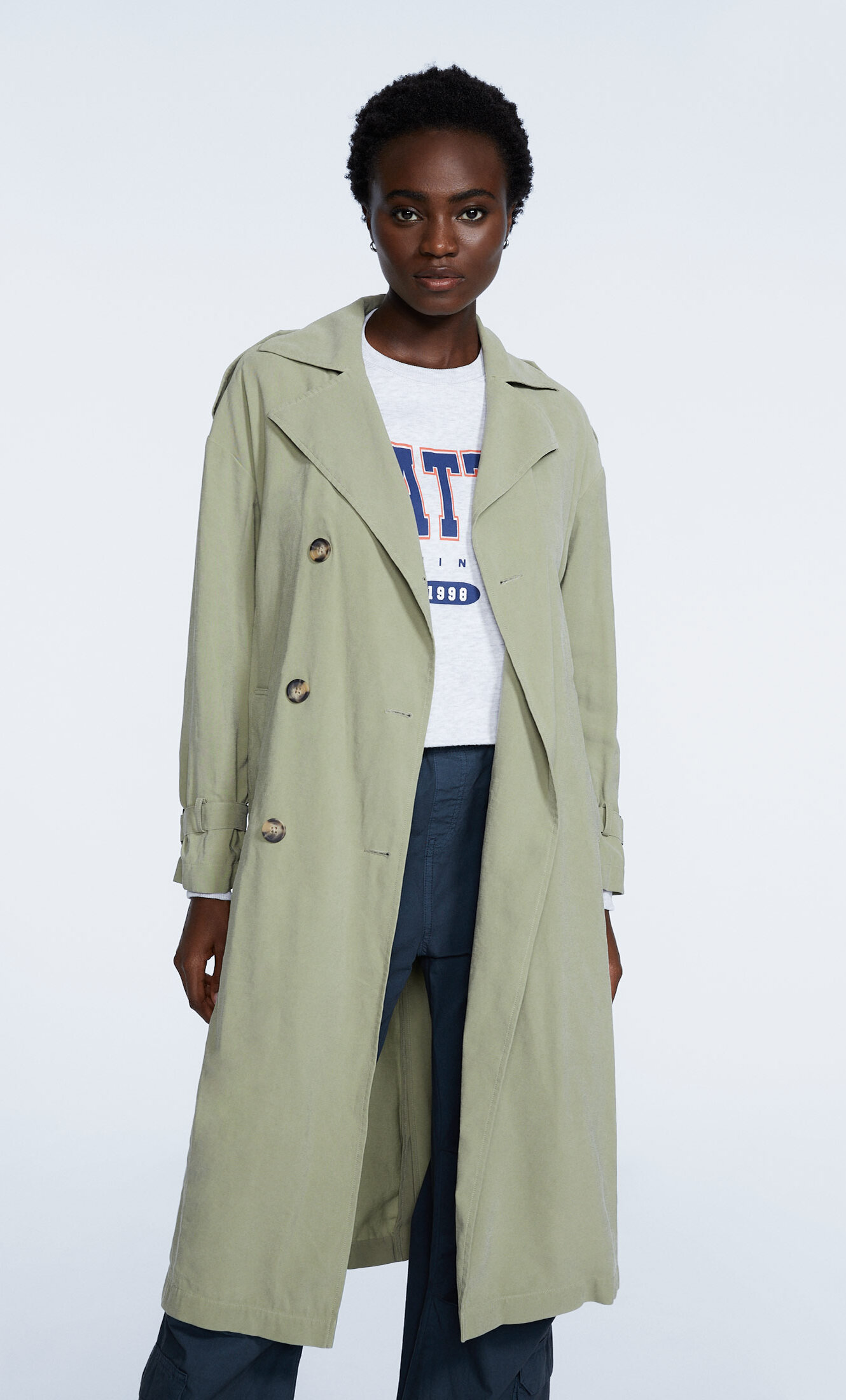 long flowing trench coat