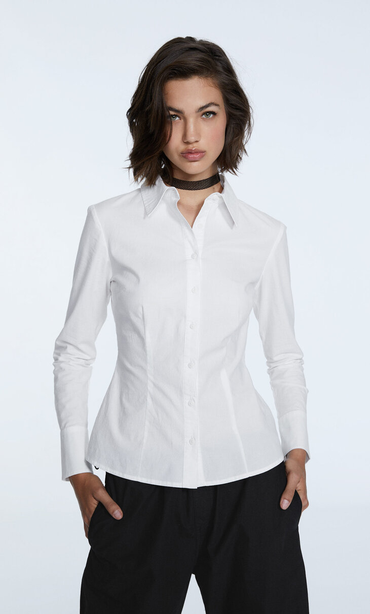 Camicia in popeline pince